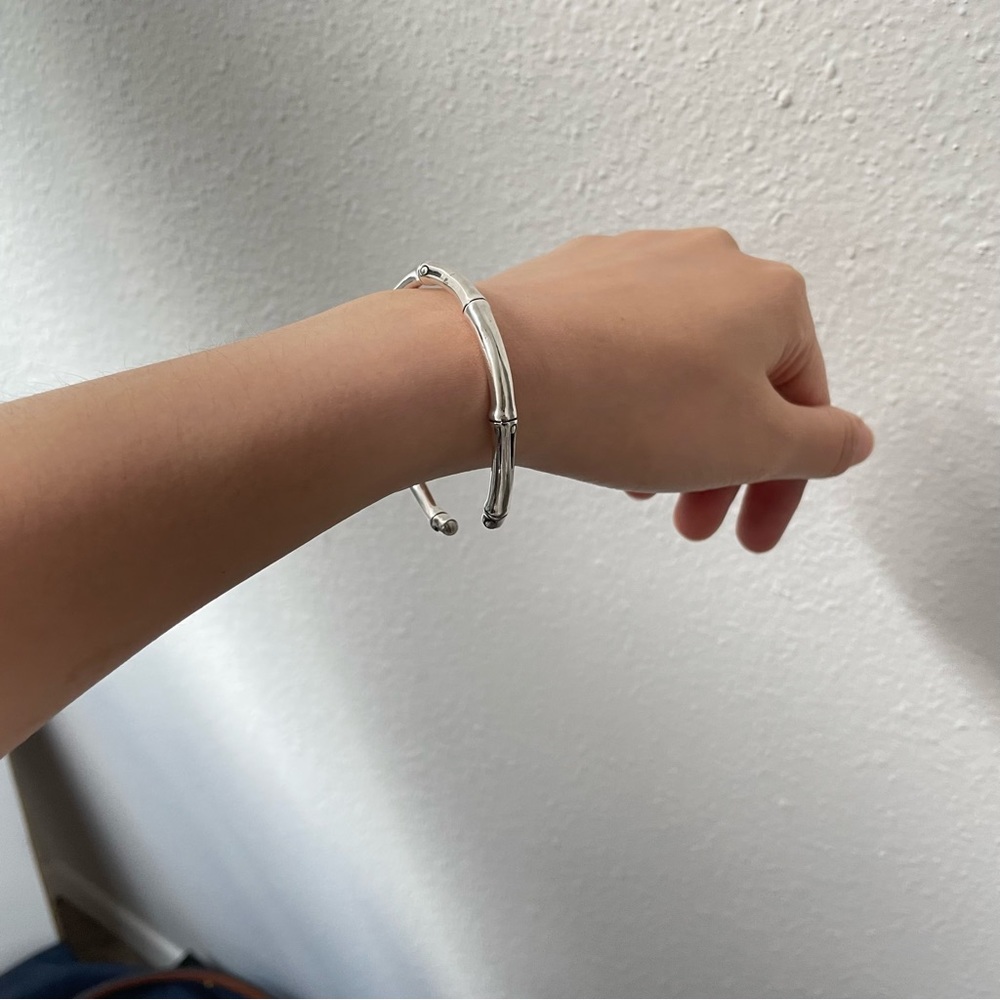 925 silver bamboo shaped bangle - Picture 4 of 6